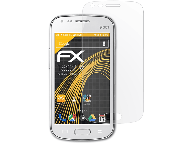 ATFOLIX 3x FX-Antireflex Displayschutz(für Samsung Galaxy S Duos)