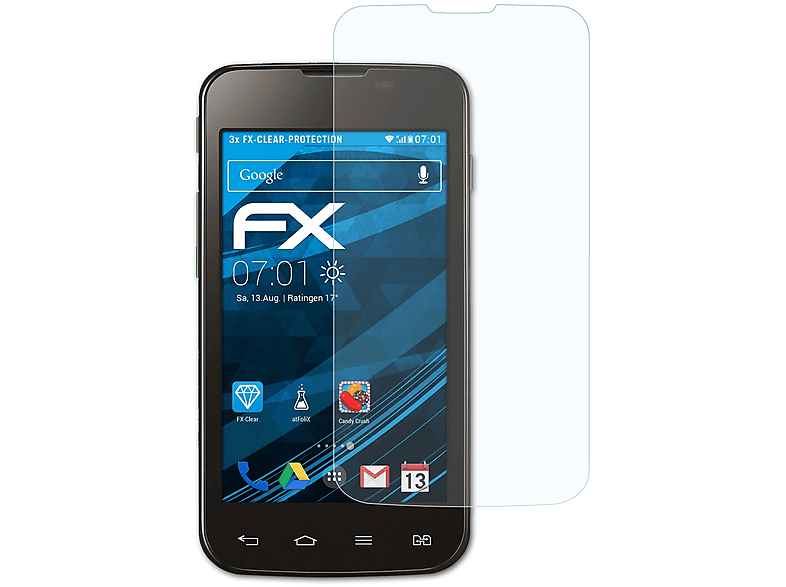 Displayschutz(für 3x L5 Dual ATFOLIX (E455)) LG Optimus II FX-Clear