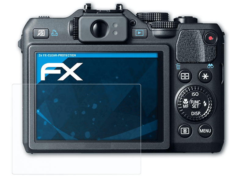 3x Displayschutz(für ATFOLIX PowerShot FX-Clear G15) Canon