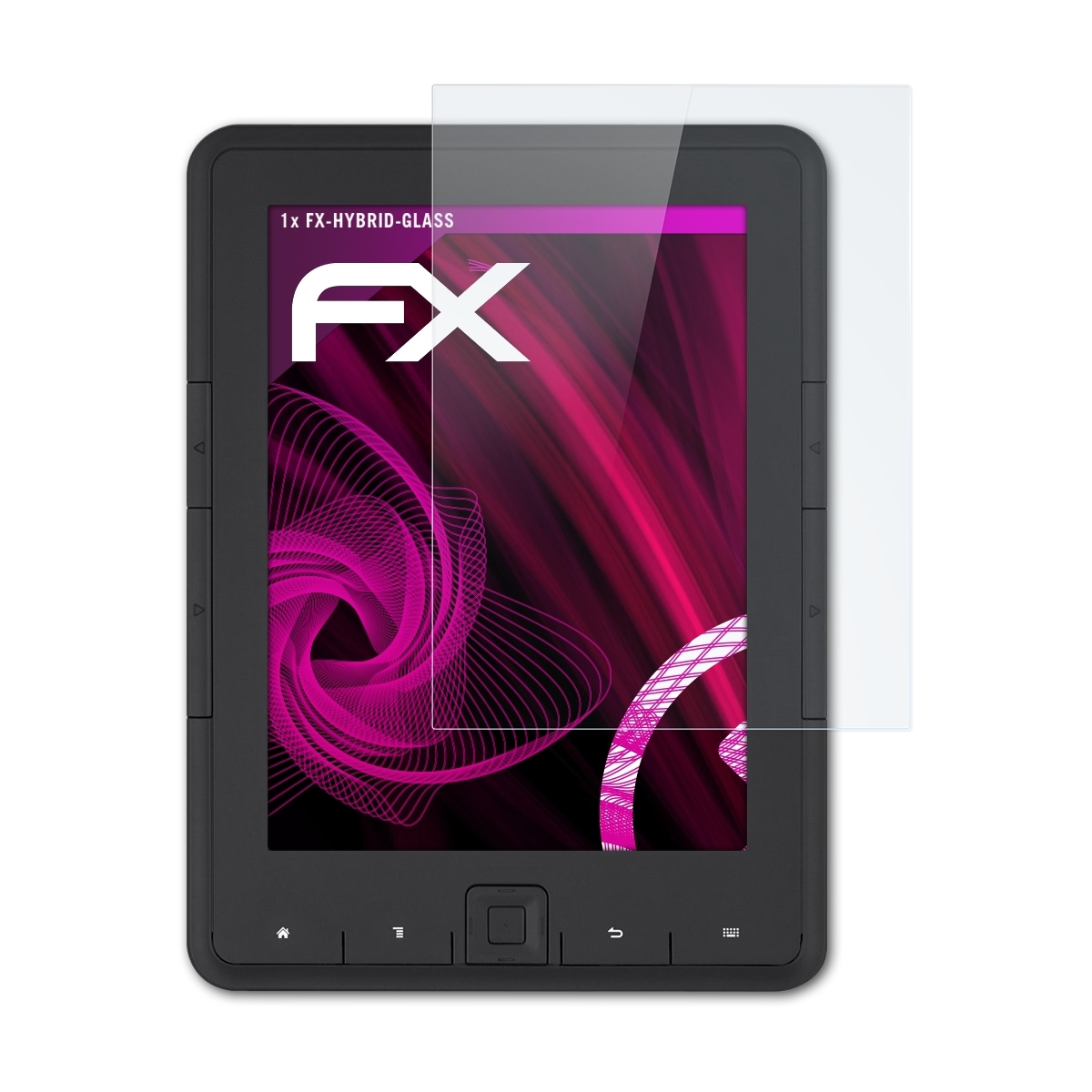 ATFOLIX FX-Hybrid-Glass Schutzglas(für Trekstor Reader eBook Pyrus)
