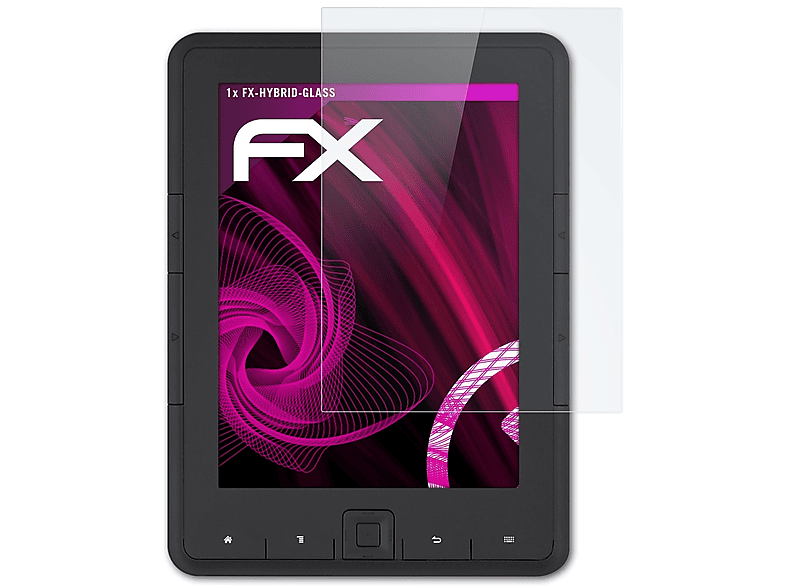 ATFOLIX FX-Hybrid-Glass Schutzglas(für Trekstor eBook Reader Pyrus)