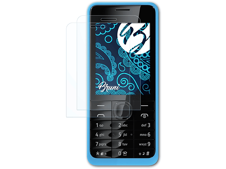 BRUNI 2x Basics-Clear Schutzfolie(für Nokia 301)