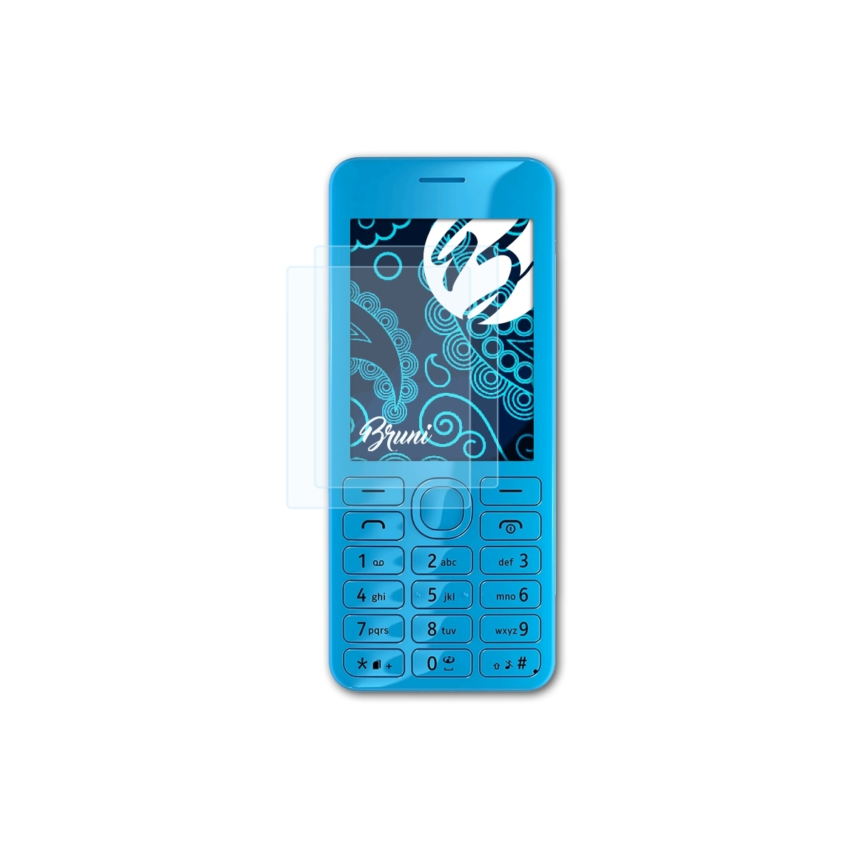 BRUNI 2x Basics-Clear Schutzfolie(für 206) Nokia