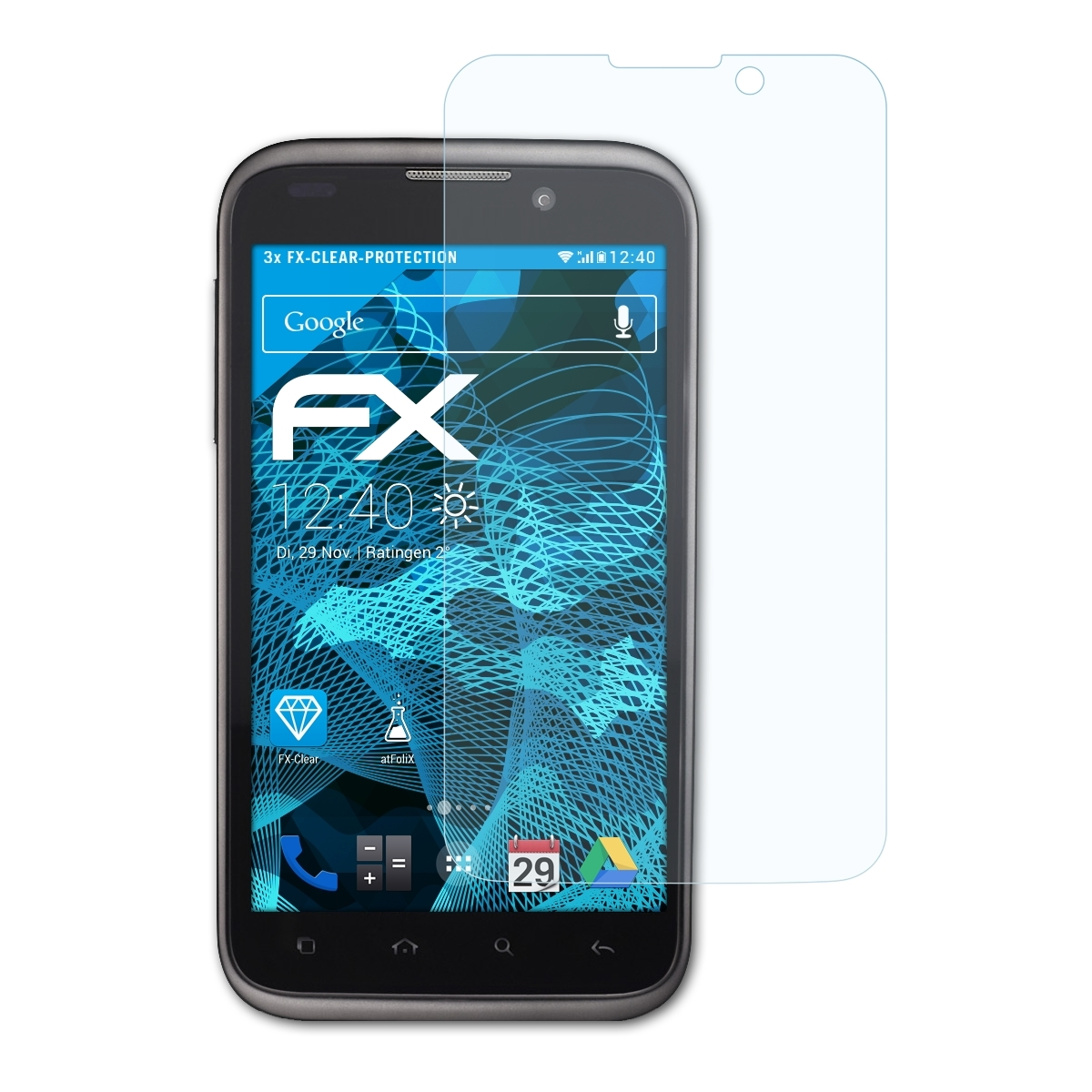 One 995) ATFOLIX Alcatel Displayschutz(für FX-Clear Touch 3x