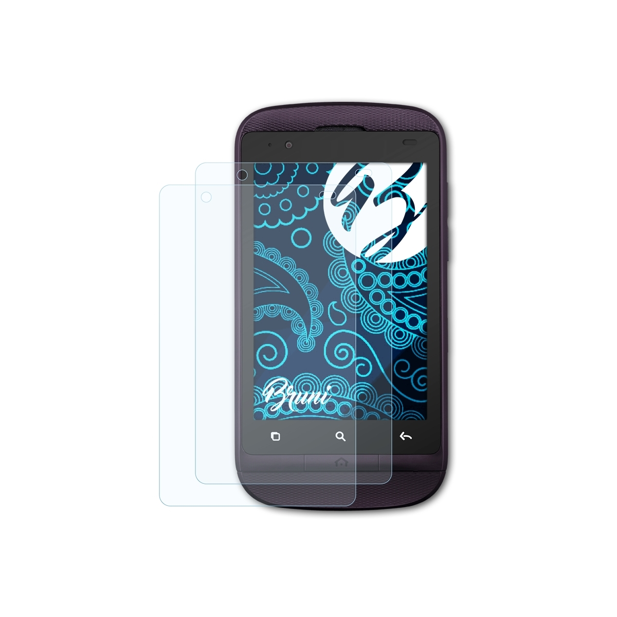 BRUNI 2x Basics-Clear 918D) Alcatel Touch Schutzfolie(für One
