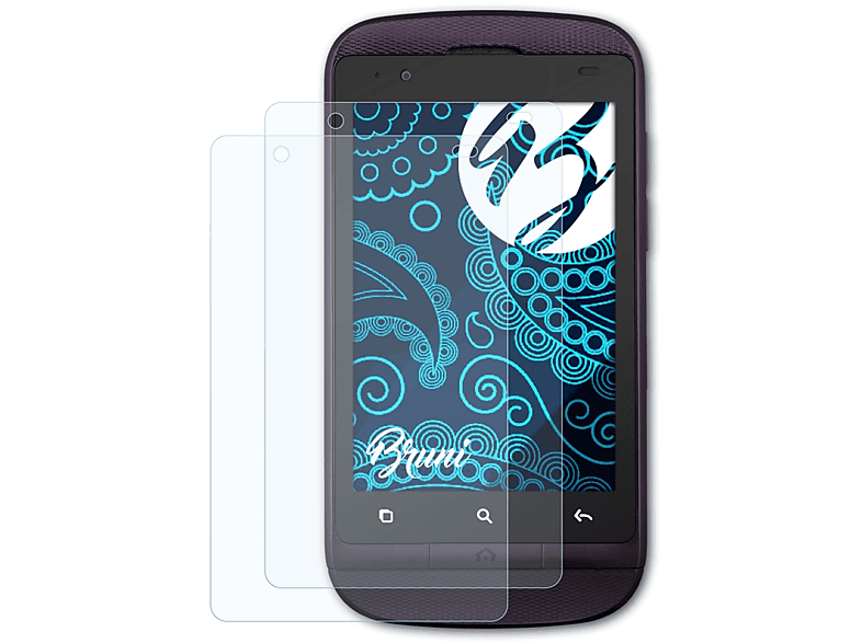 BRUNI 2x Basics-Clear 918D) Alcatel Touch Schutzfolie(für One