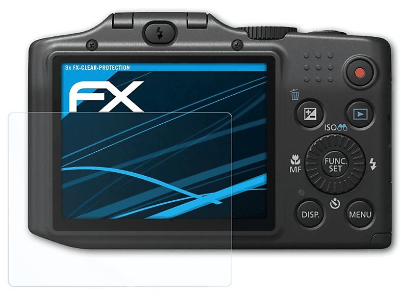 ATFOLIX 3x FX-Clear Displayschutz(für Canon PowerShot SX160 IS) | Kamera Schutzfolie