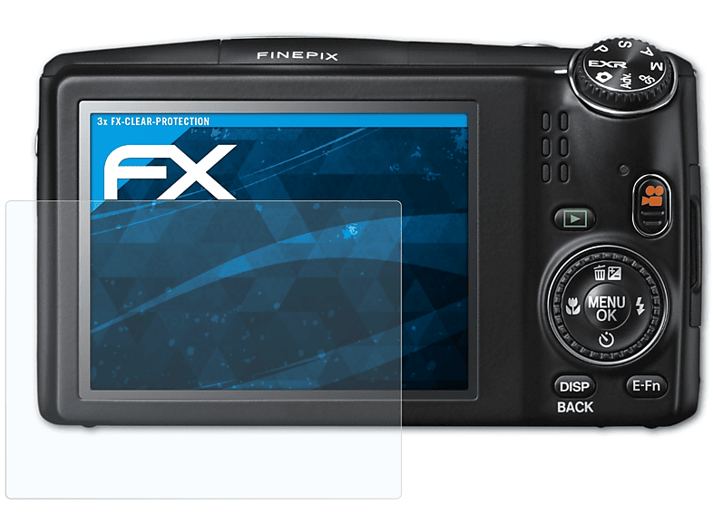 3x Fujifilm FinePix FX-Clear Displayschutz(für ATFOLIX F900EXR)