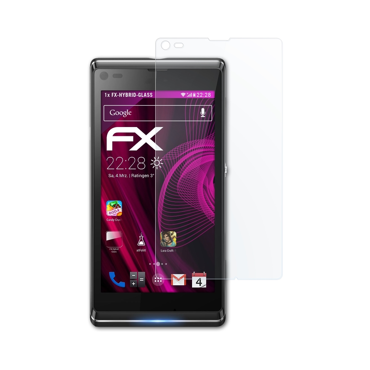 ATFOLIX FX-Hybrid-Glass Schutzglas(für Sony Xperia L)