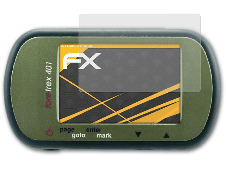 ATFOLIX 3x FX-Antireflex Displayschutz(für Foretrex 401) Garmin