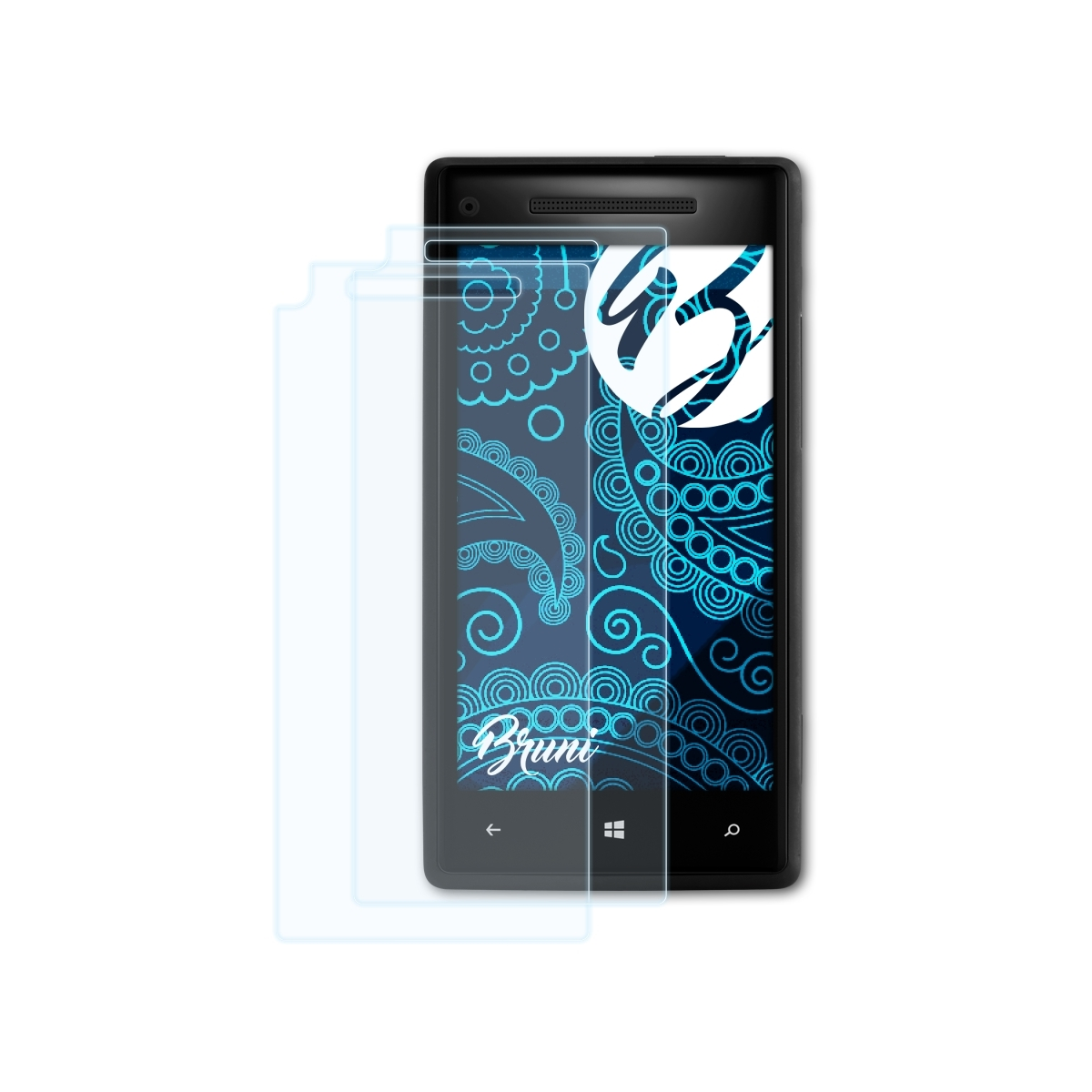 BRUNI 2x Basics-Clear Schutzfolie(für Windows Phone HTC 8X)