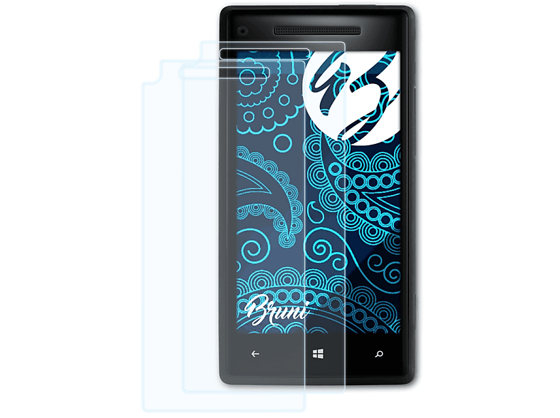 BRUNI 2x Basics-Clear Phone Schutzfolie(für HTC 8X) Windows