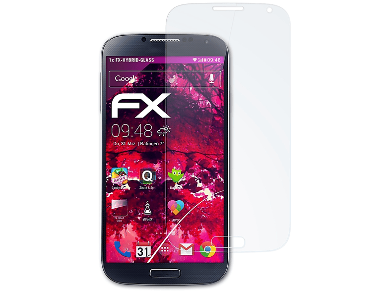 ATFOLIX FX-Hybrid-Glass Schutzglas(für Samsung Galaxy S4)