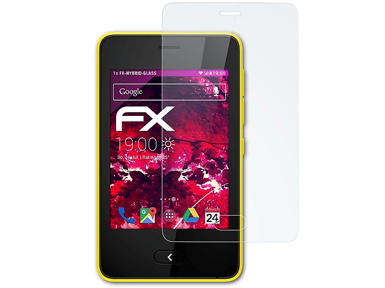 ATFOLIX FX-Hybrid-Glass Schutzglas(für Nokia Asha 501)