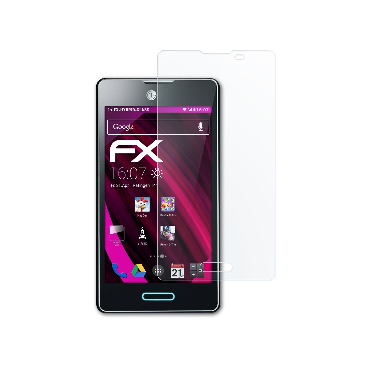 ATFOLIX FX-Hybrid-Glass Schutzglas(für LG Optimus L5 (E460)) II