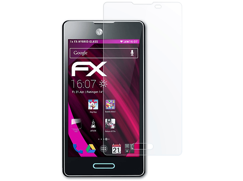 ATFOLIX FX-Hybrid-Glass Schutzglas(für LG L5 (E460)) Optimus II
