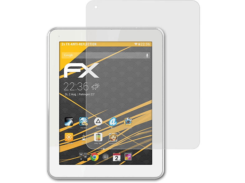 ATFOLIX 2x FX-Antireflex Displayschutz(für Archos 80 Titanium)