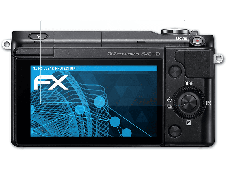 Displayschutz(für ATFOLIX Sony FX-Clear NEX-3N) 3x