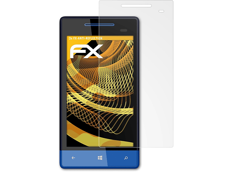 Windows 3x Displayschutz(für ATFOLIX FX-Antireflex HTC 8S) Phone