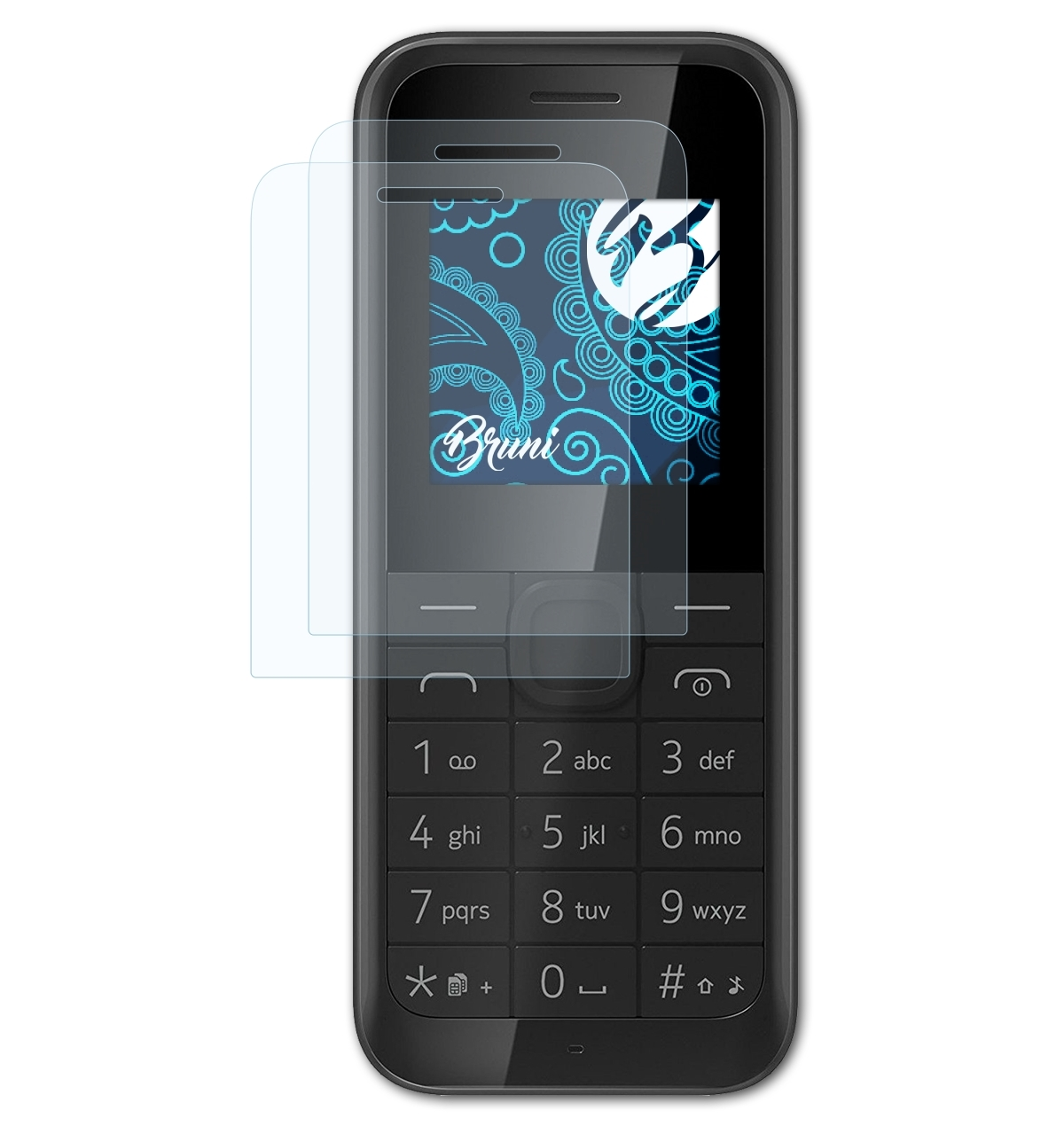 BRUNI 2x Basics-Clear 105) Schutzfolie(für Nokia