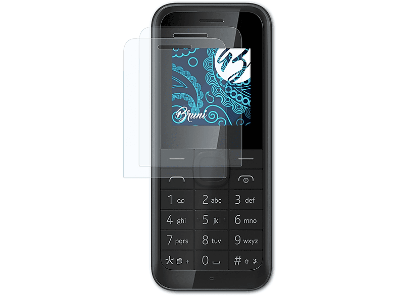 BRUNI 2x Basics-Clear Schutzfolie(für Nokia 105)