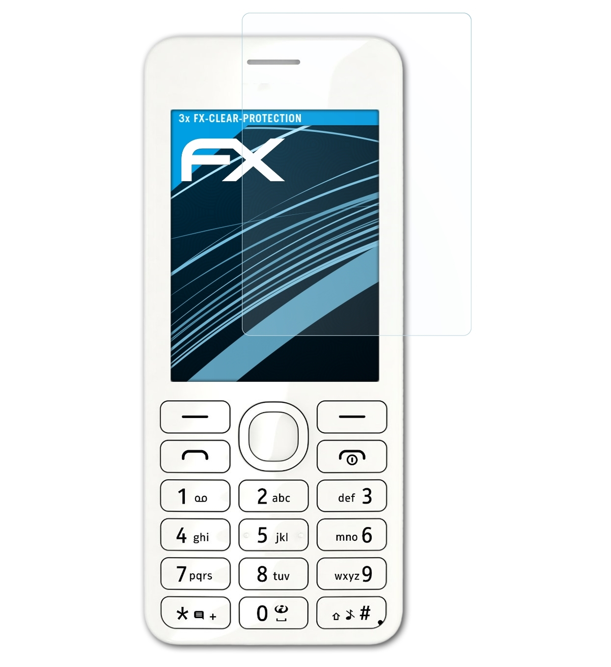 ATFOLIX 3x FX-Clear Displayschutz(für Nokia Asha 206)