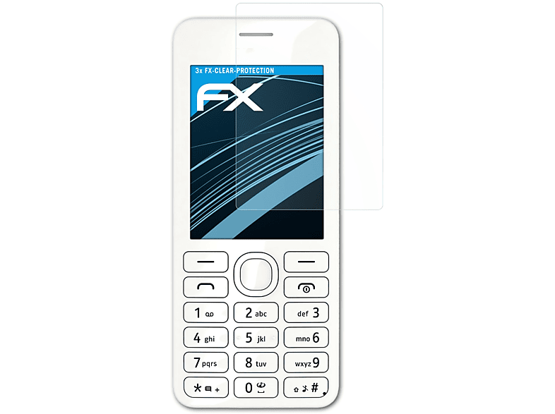 Nokia Asha 206) 3x FX-Clear ATFOLIX Displayschutz(für