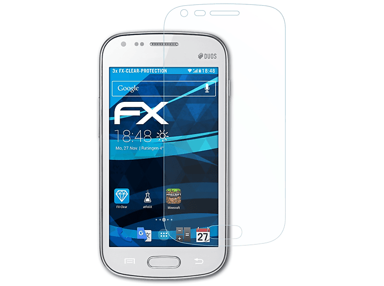 Displayschutz(für FX-Clear 3x S Samsung Duos) Galaxy ATFOLIX