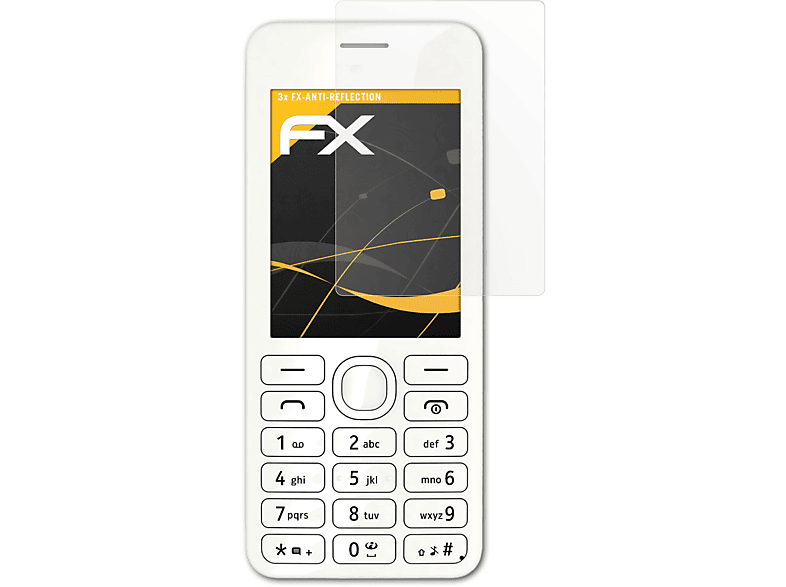 ATFOLIX 3x Asha Nokia 206) FX-Antireflex Displayschutz(für