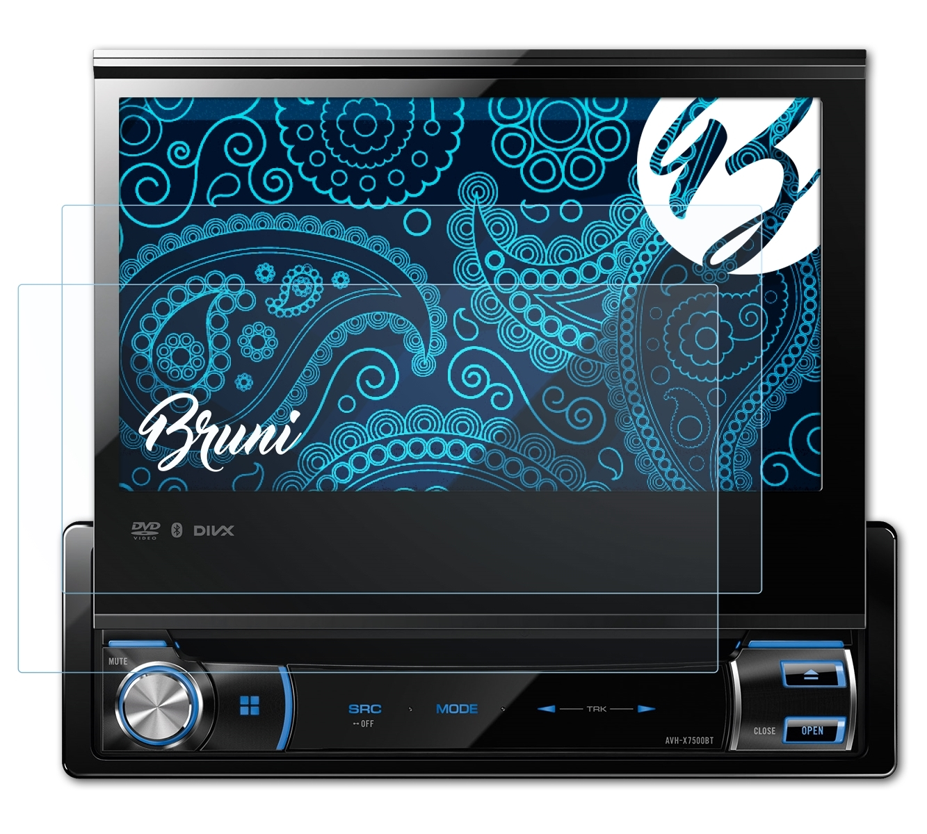 BRUNI 2x Basics-Clear Schutzfolie(für AVH-X7500BT) Pioneer
