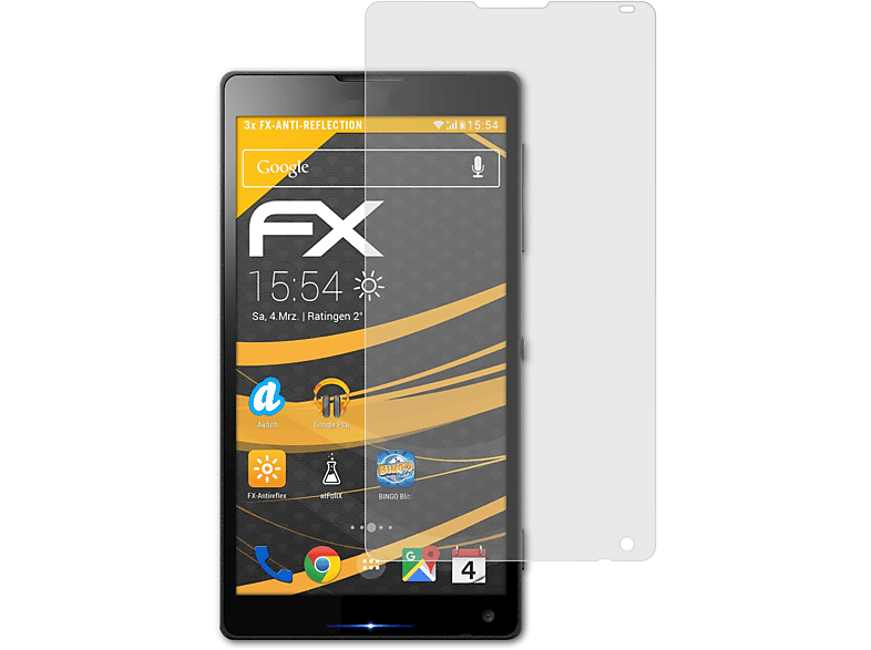 ATFOLIX 3x FX-Antireflex Displayschutz(für \\ LTE) ZL Xperia Sony ZL