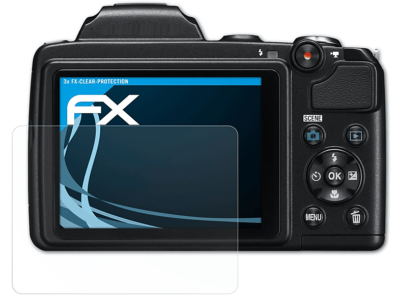 ATFOLIX Displayschutz(für 3x Nikon FX-Clear Coolpix L310)