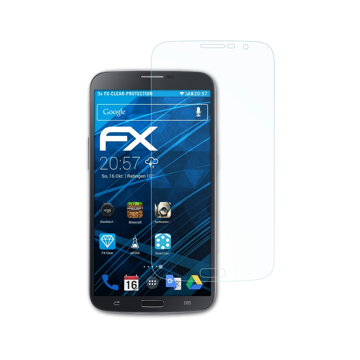 Displayschutz(für 6.3 Galaxy Mega ATFOLIX Samsung 3x FX-Clear (GT-i9205))