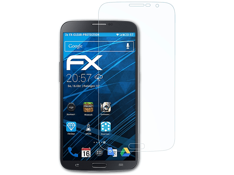 Displayschutz(für 6.3 Galaxy Mega ATFOLIX Samsung 3x FX-Clear (GT-i9205))