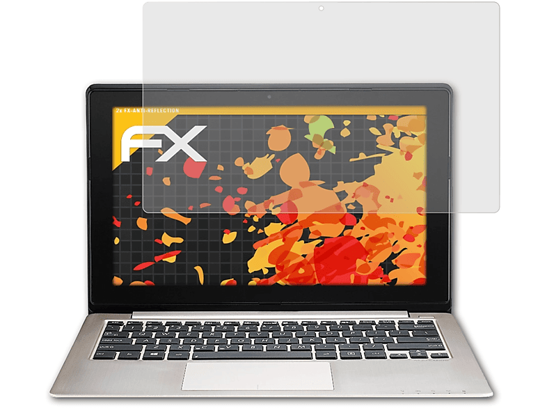 ATFOLIX 2x FX-Antireflex Displayschutz(für Asus VivoBook S200E)