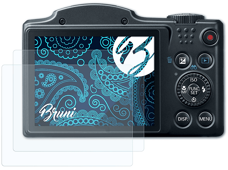 BRUNI 2x Basics-Clear Schutzfolie(für Canon PowerShot SX500 IS)