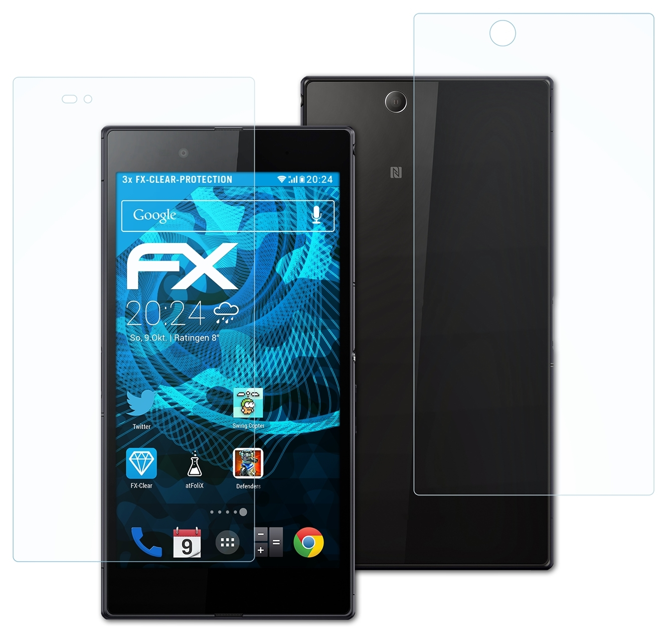 ATFOLIX 3x FX-Clear Displayschutz(für Ultra) Z Sony Xperia