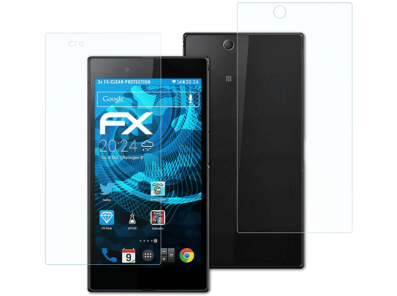 ATFOLIX 3x FX-Clear Displayschutz(für Ultra) Z Sony Xperia