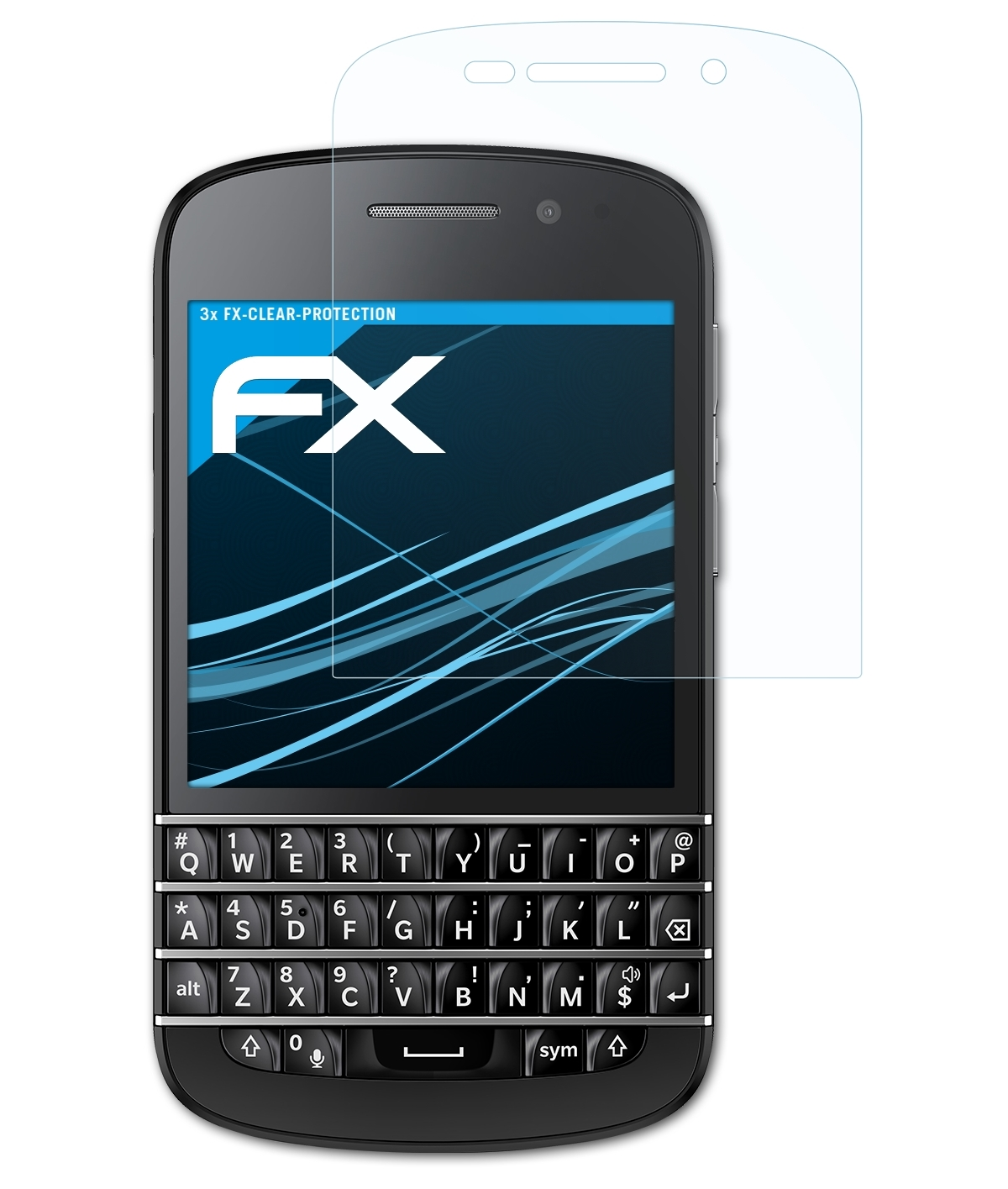 Q10) 3x ATFOLIX Displayschutz(für Blackberry FX-Clear