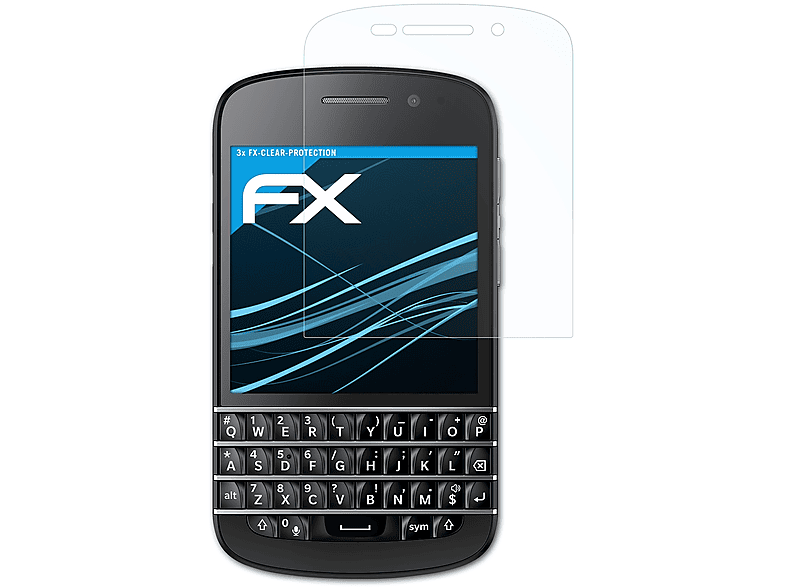 Q10) 3x ATFOLIX Displayschutz(für Blackberry FX-Clear