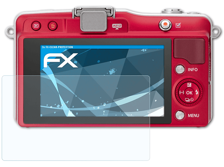 ATFOLIX 3x FX-Clear E-PM2) Displayschutz(für Olympus