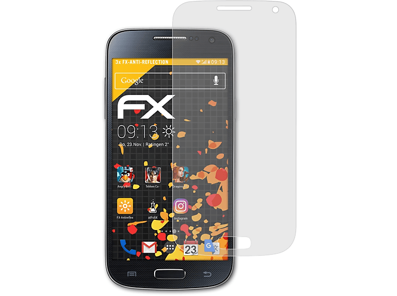 ATFOLIX 3x Samsung S4 Galaxy Displayschutz(für mini) FX-Antireflex