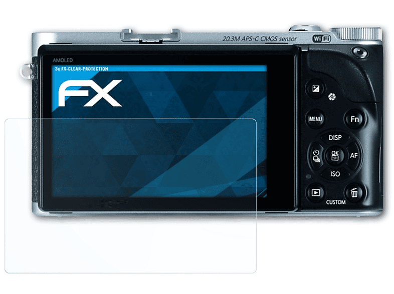 ATFOLIX 3x FX-Clear Displayschutz(für Samsung NX300)