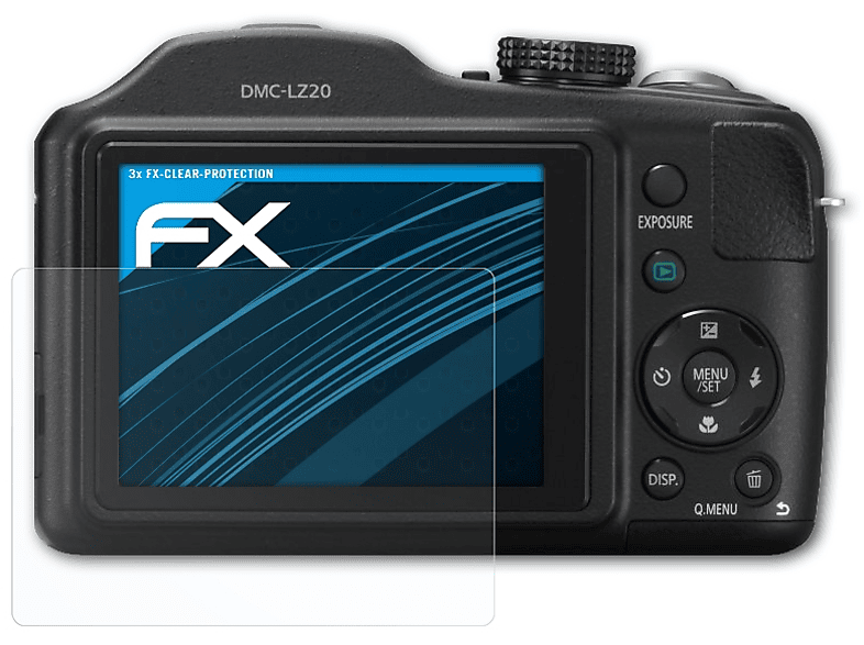 ATFOLIX 3x Panasonic Displayschutz(für DMC-LZ20) Lumix FX-Clear