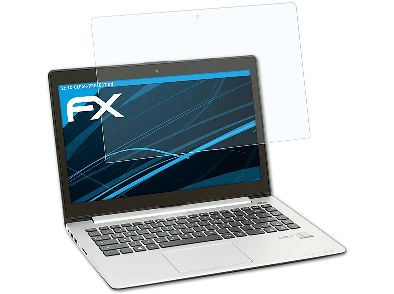 ATFOLIX 2x FX-Clear Displayschutz(für Asus VivoBook S400CA)