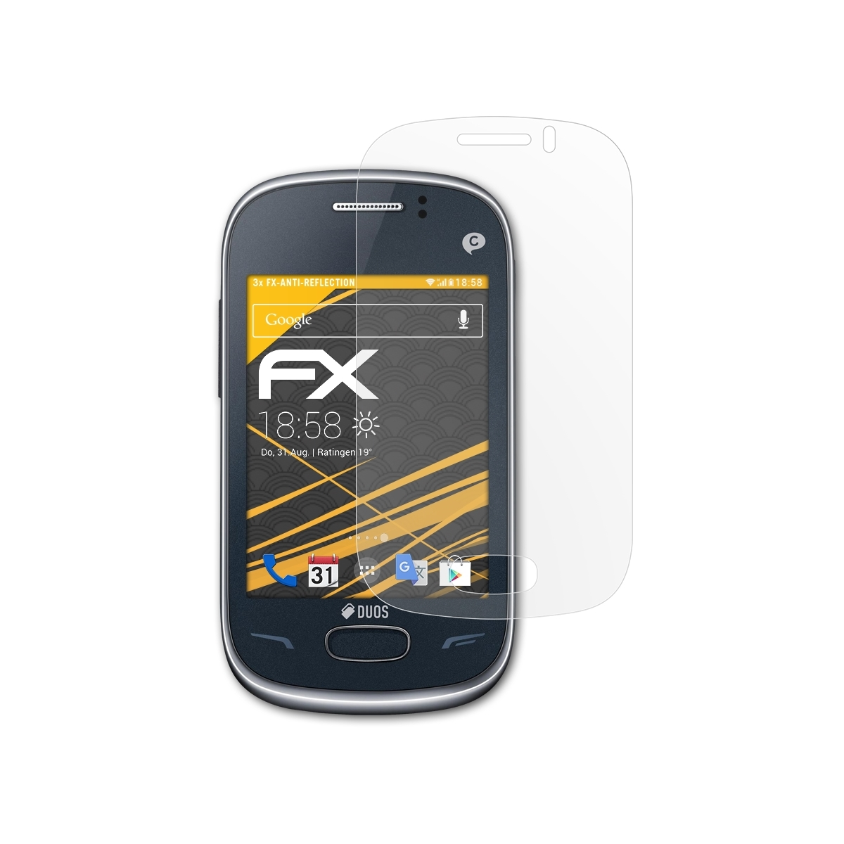 ATFOLIX 3x FX-Antireflex Displayschutz(für Rex (GT-S3802)) 70 Samsung