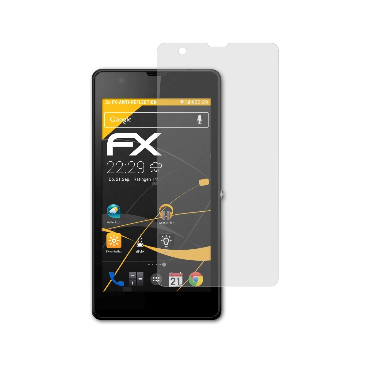 3x FX-Antireflex Sony ZR) Displayschutz(für ATFOLIX Xperia