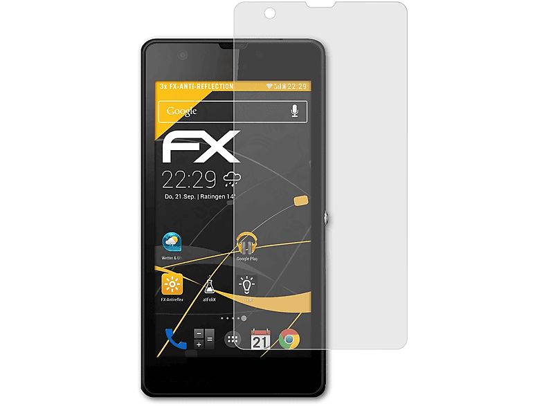 ATFOLIX 3x FX-Antireflex Displayschutz(für Sony Xperia ZR)
