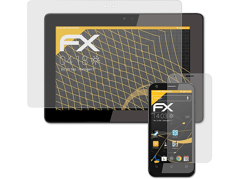 ATFOLIX 3x FX-Antireflex Displayschutz(für Asus PadFone 2 (A68))