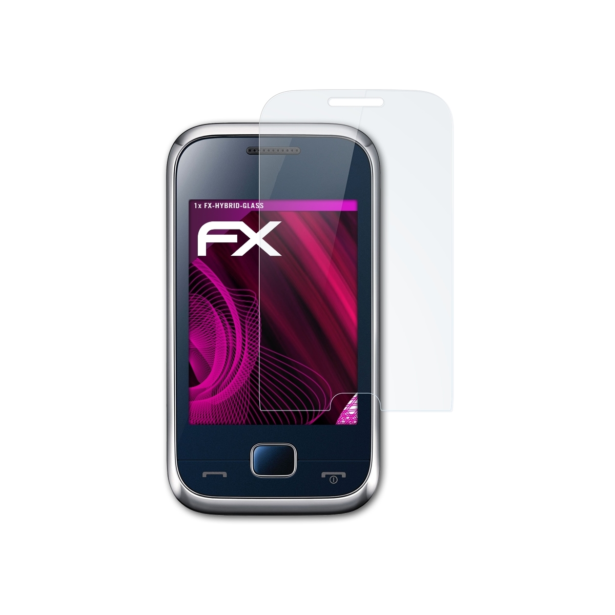 ATFOLIX Rex Schutzglas(für 60 Samsung (GT-C3312R)) FX-Hybrid-Glass